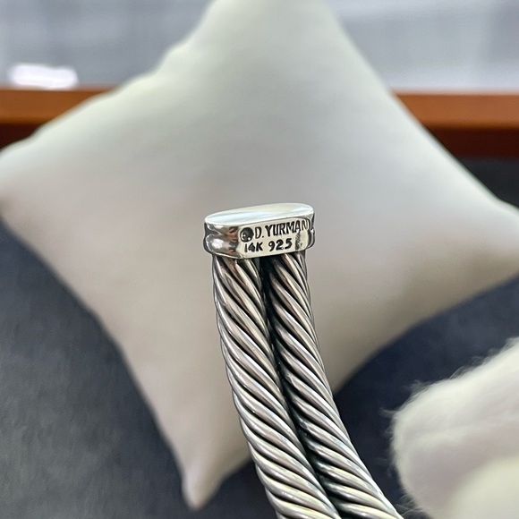 David Yurman 925 & 14k Gold 10mm Signature X Bracelet - Picture 7 of 9